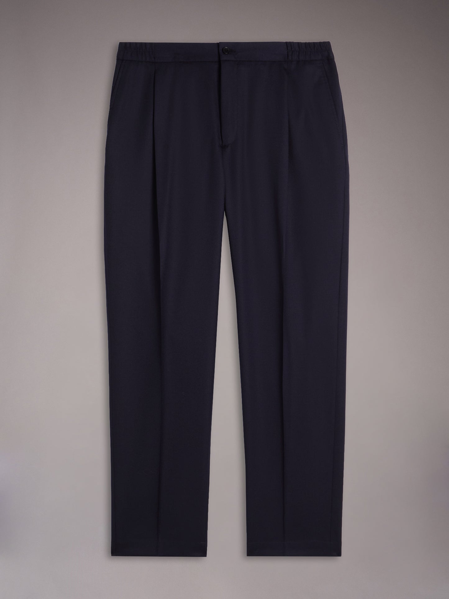 Pantalone jogger fit in flanella di lana blu