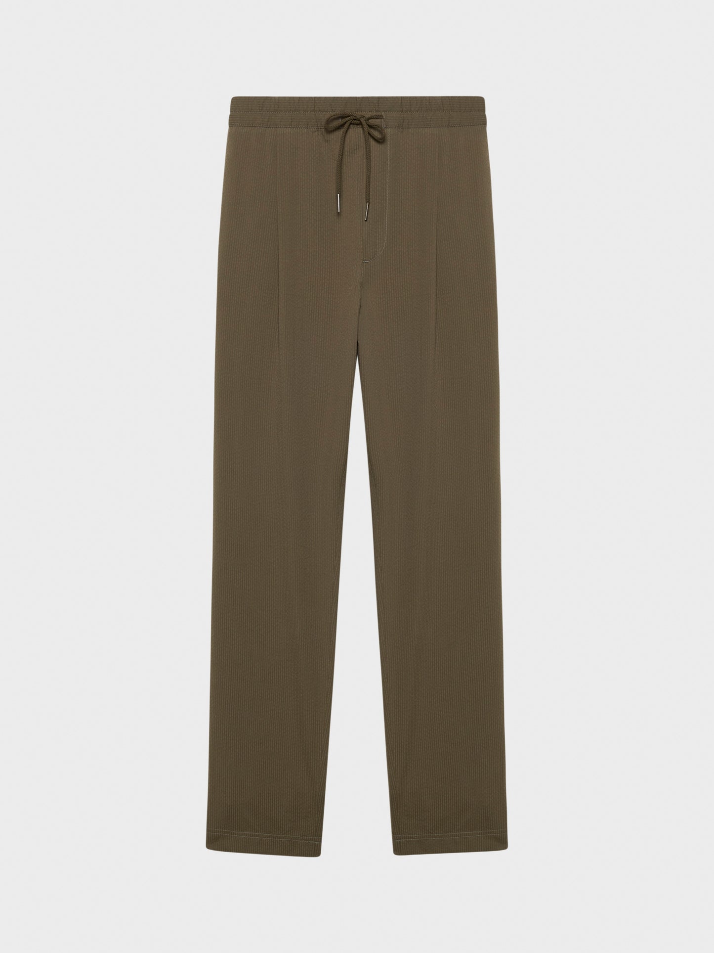 Caruso Menswear Abbigliamento Uomo Pantaloni Pantalone jogger in seersucker di cotone verde look 2
