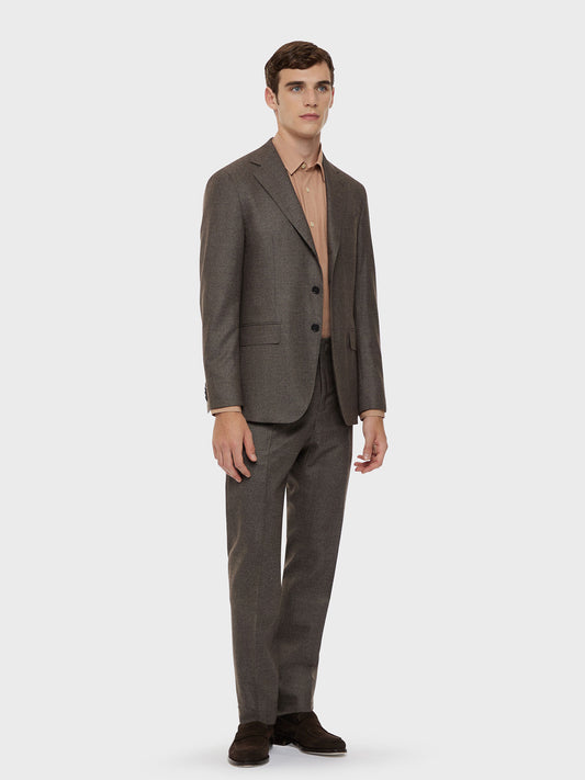 Caruso Menswear Abbigliamento Abito da Uomo Sartoriale Abito aida in flanella di lana marrone drop 7R total look