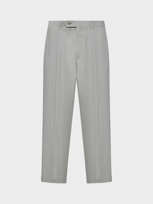 Caruso Menswear Abbigliamento Uomo Pantaloni Pantalone carrot-fit in lana grigio look 2