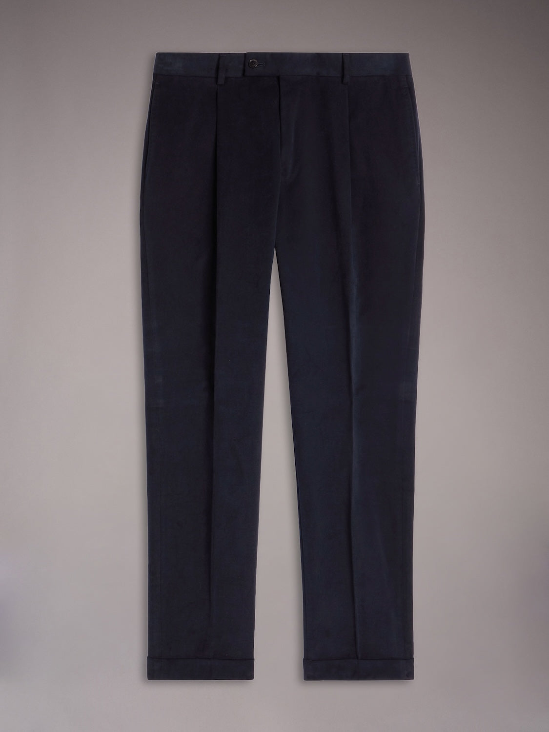 Carrot-fit trousers in blue cotton gabardine