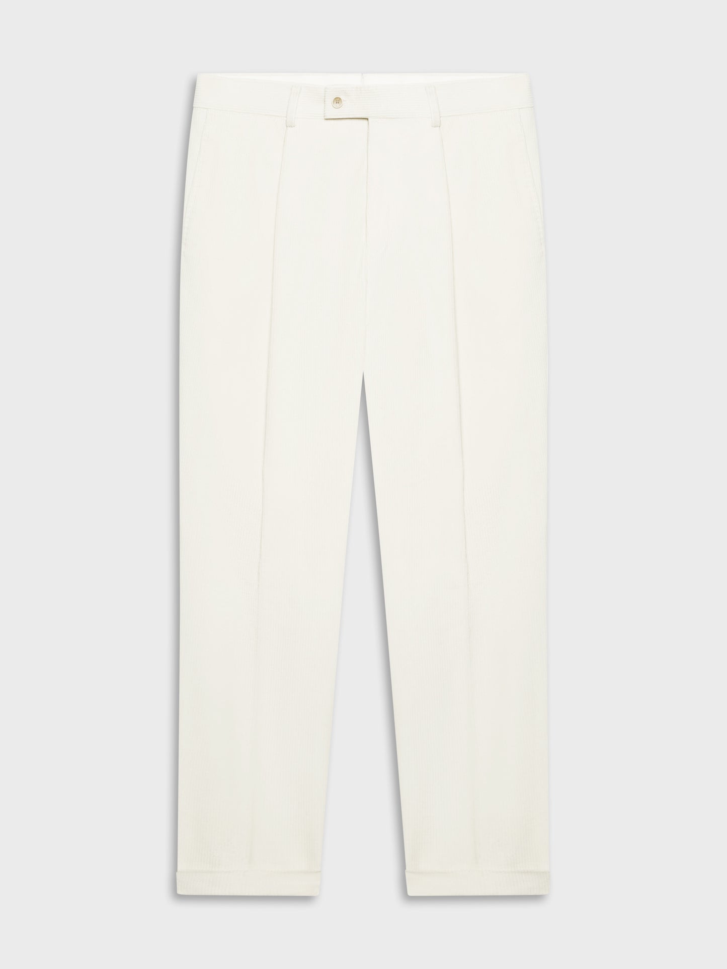 Caruso Menswear Abbigliamento Uomo Pantaloni Pantalone carrot fit in velluto di cotone a coste bianco look 2