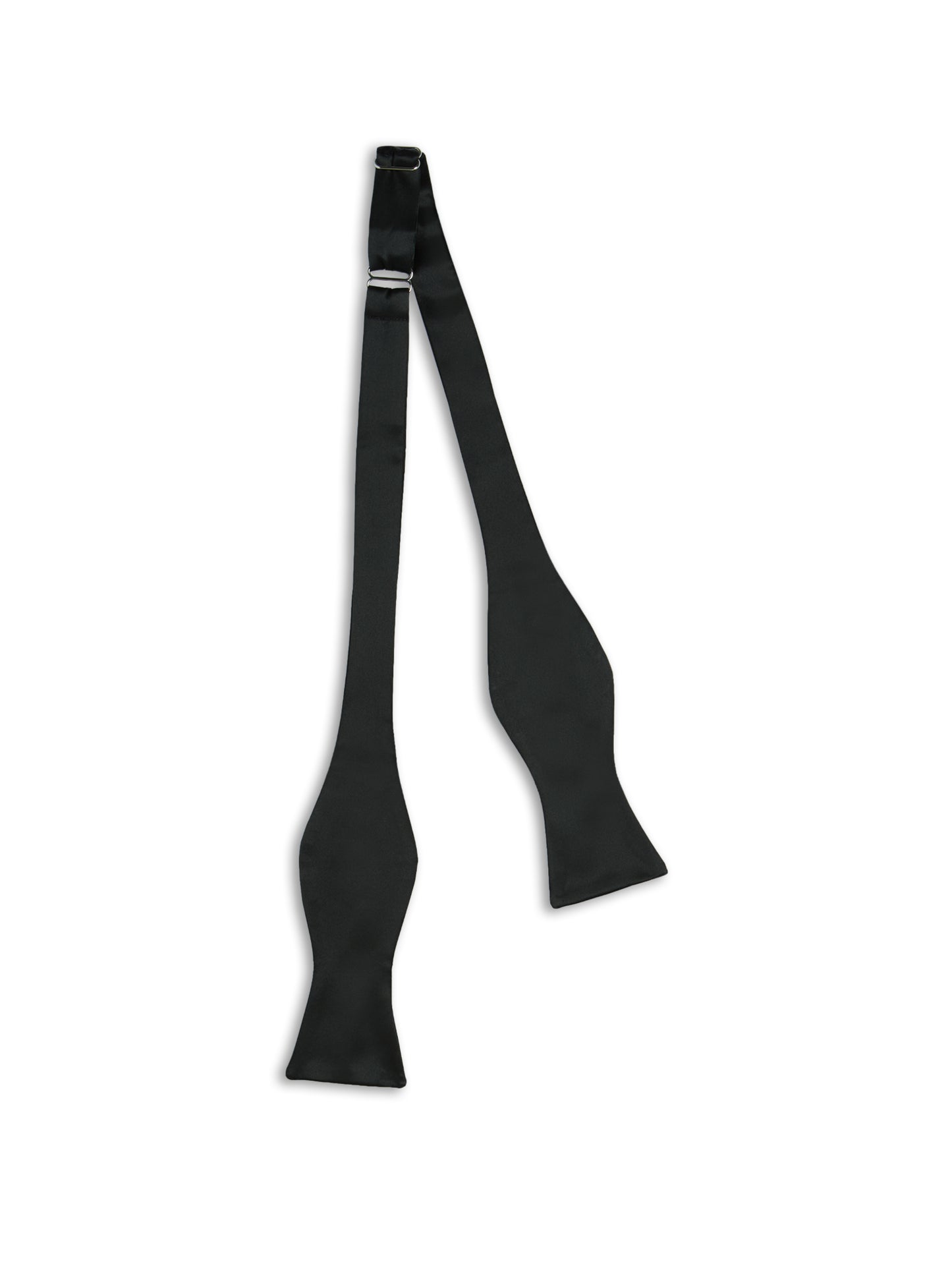 Self-tie bow tie in black silk satin