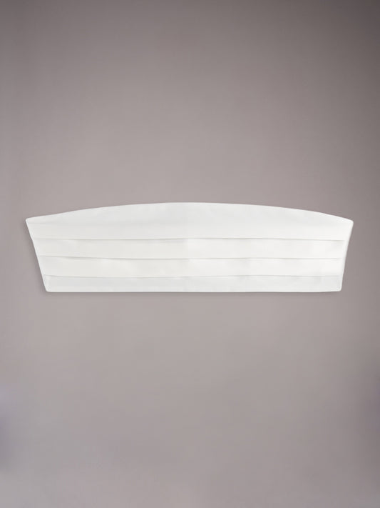 Fascia smoking in raso di seta bianco latte