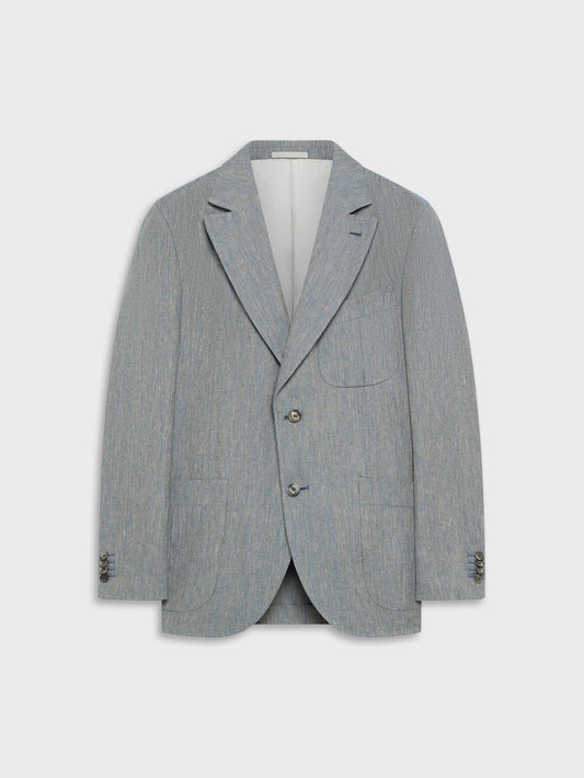 Caruso Menswear Abbigliamento Uomo Giacche Giacca caruso in seta e lino azzurra look 1