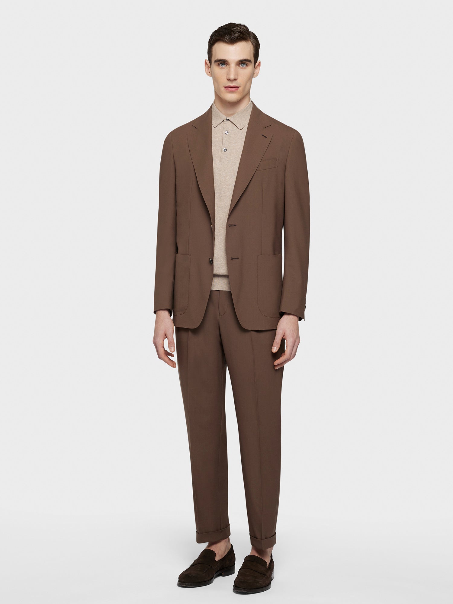 Caruso Menswear Abbigliamento Uomo Giacca butterfly in lana marrone total look