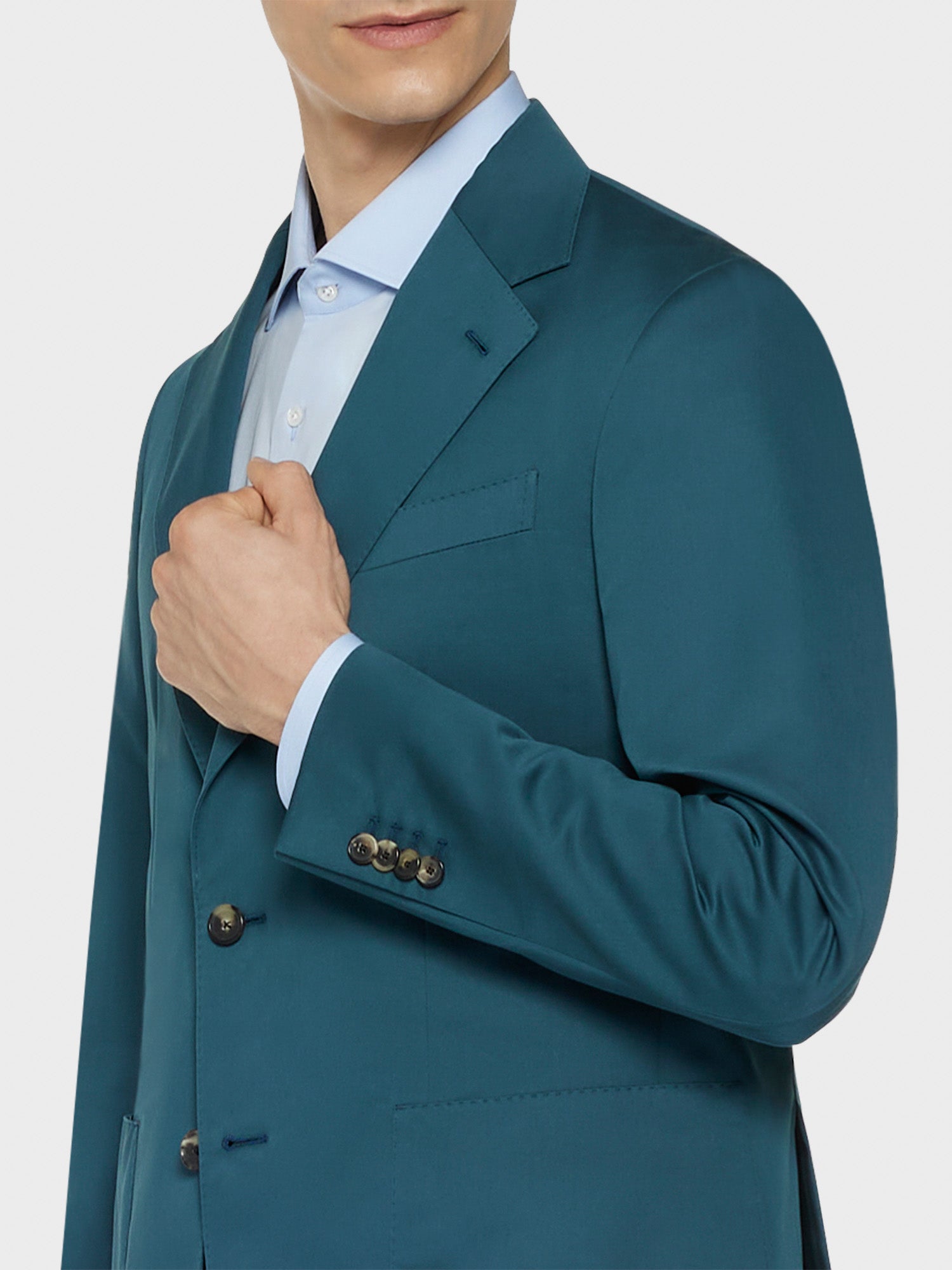 Caruso Menswear Abbigliamento Uomo Giacche Giacca butterfly monopetto in cotone e seta verde look 5