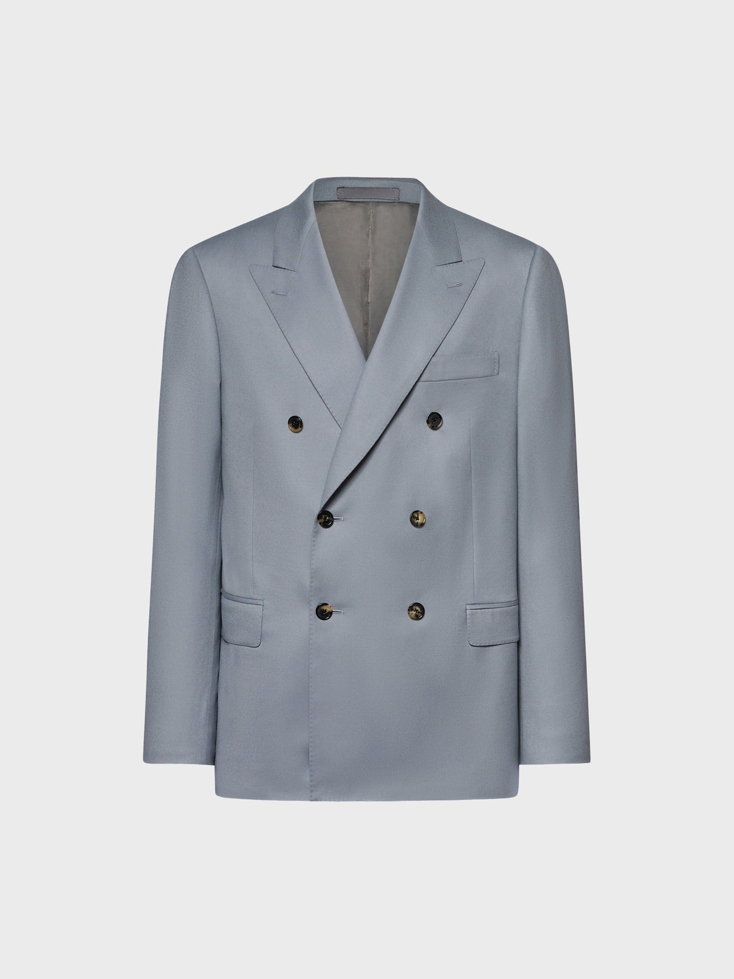 Caruso Menswear Abbigliamento Uomo Giacca norma doppiopetto in flanella di lana grigio chiaro still