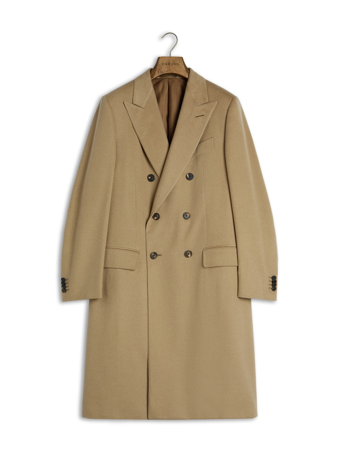 Norma double-breasted coat in beige camel