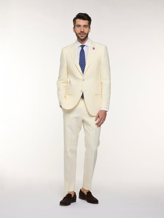 Caruso Menswear Abbigliamento Uomo Abiti Abito macbeth in lino bianco look 2