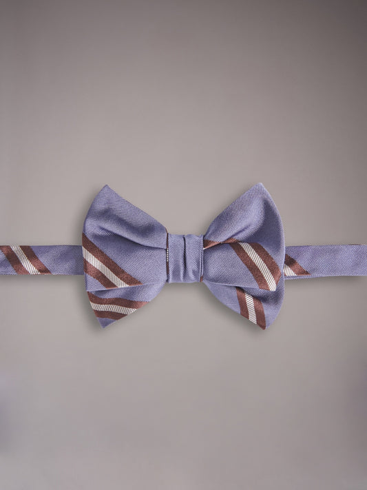 Papillon da annodare in seta regimental blu