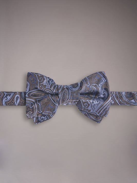 Papillon da annodare in seta paisley blu