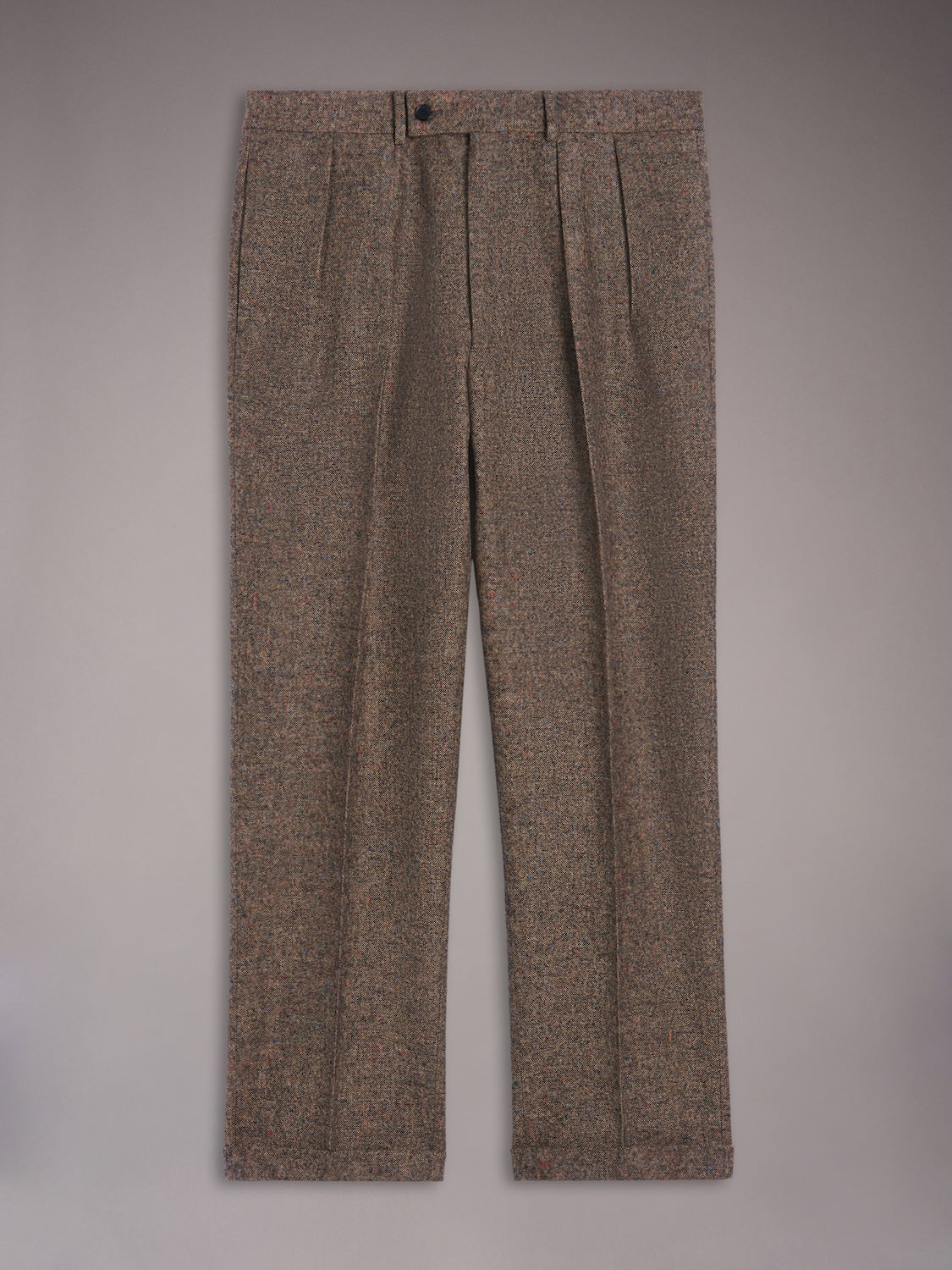 Pantalone a vita alta in lana beige