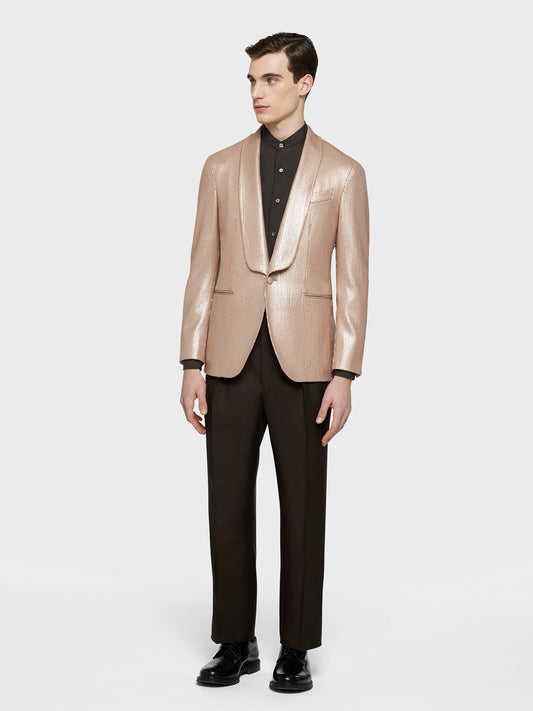 Caruso Menswear Abbigliamento Uomo Pantalone in lana mohair marrone total look