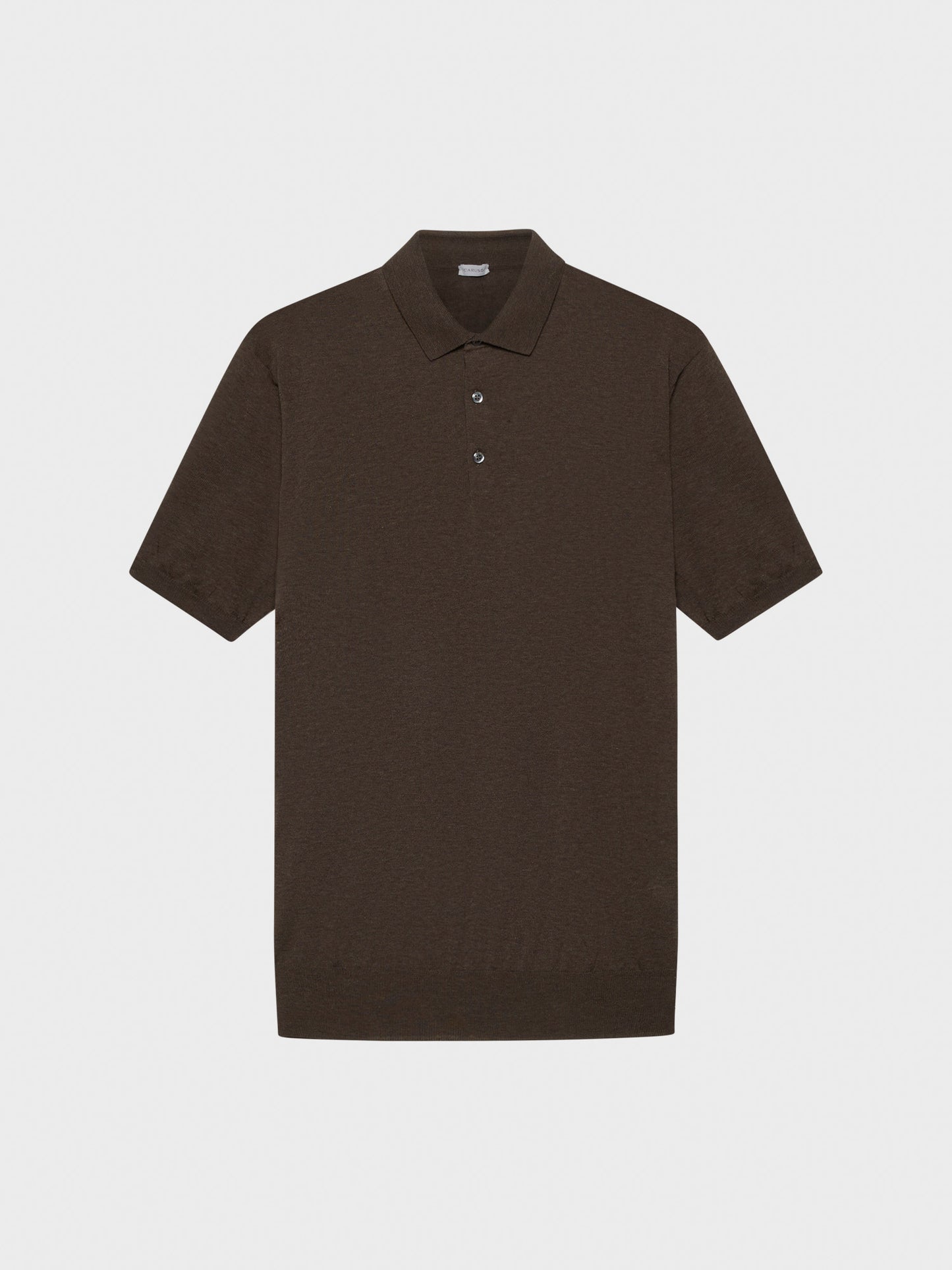 Caruso Menswear Abbigliamento Uomo Maglieria Polo a maniche corte in cotone marrone look 2