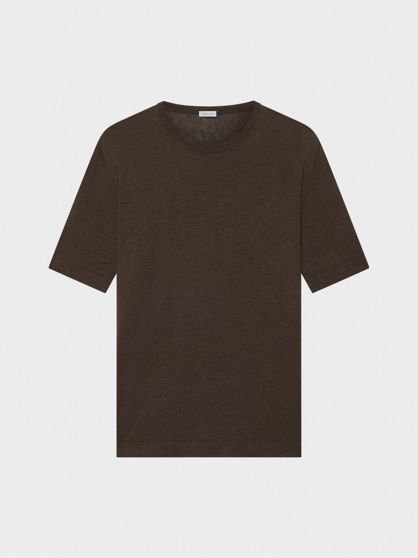 Caruso Menswear Abbigliamento Uomo Maglieria Maglia a maniche corte in cotone marrone look 2