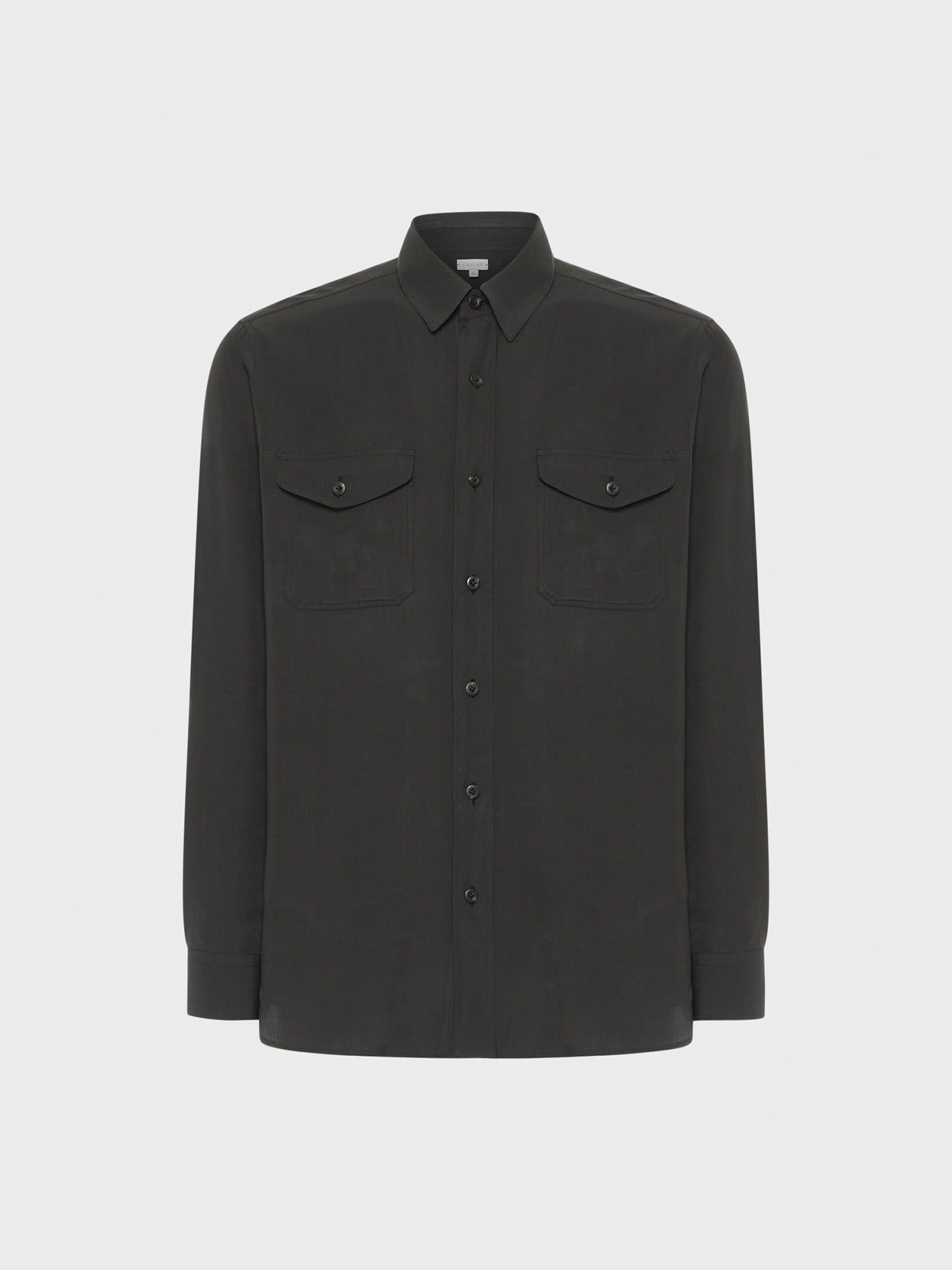 Caruso Menswear Abbigliamento Uomo Camicie Camicia in tencel carbone look 1