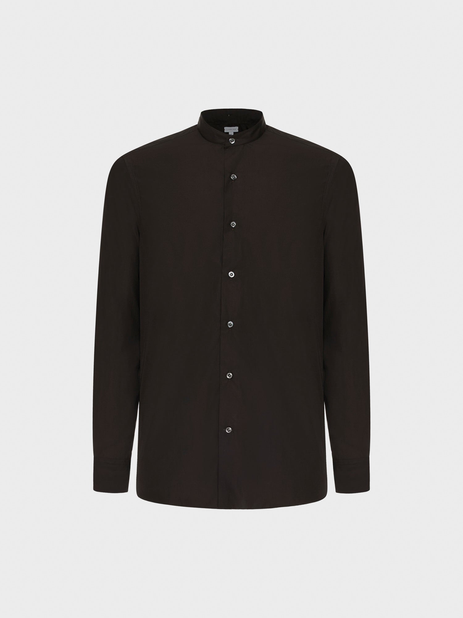 Caruso Menswear Abbigliamento Uomo Camicia coreana in cotone marrone still