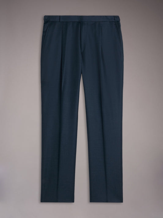 Pantalone regular fit in lana blu