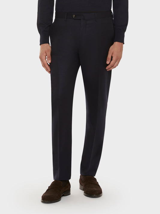 Caruso Menswear Abbigliamento Uomo Pantaloni Pantalone da giacca in flanella di lana blu look 1