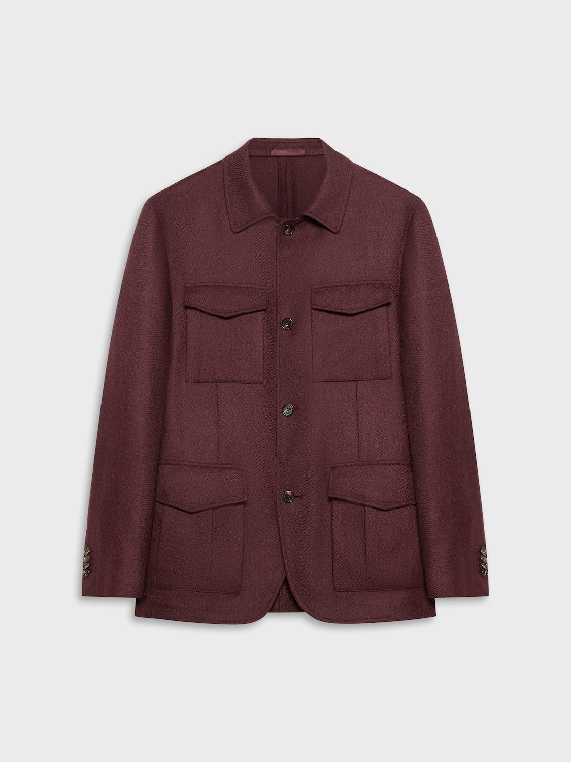 Caruso Menswear Abbigliamento Uomo Giacche Giacca sahariana in lana e cashmere bordeaux look 3