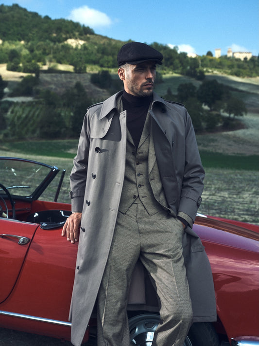 Trench doppiopetto grigio Sanyocoat x Caruso