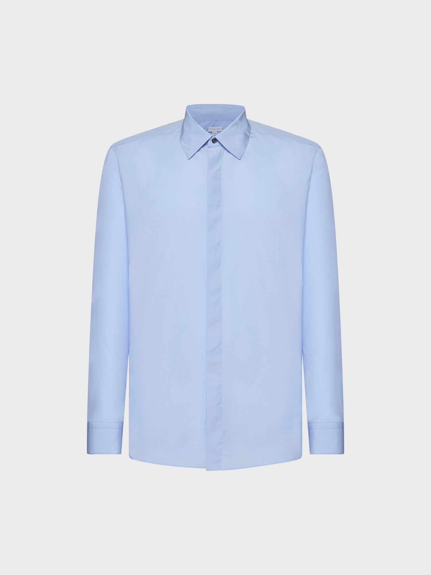 Caruso Menswear Abbigliamento Uomo Camicie Camicia slim in cotone azzurra look 1