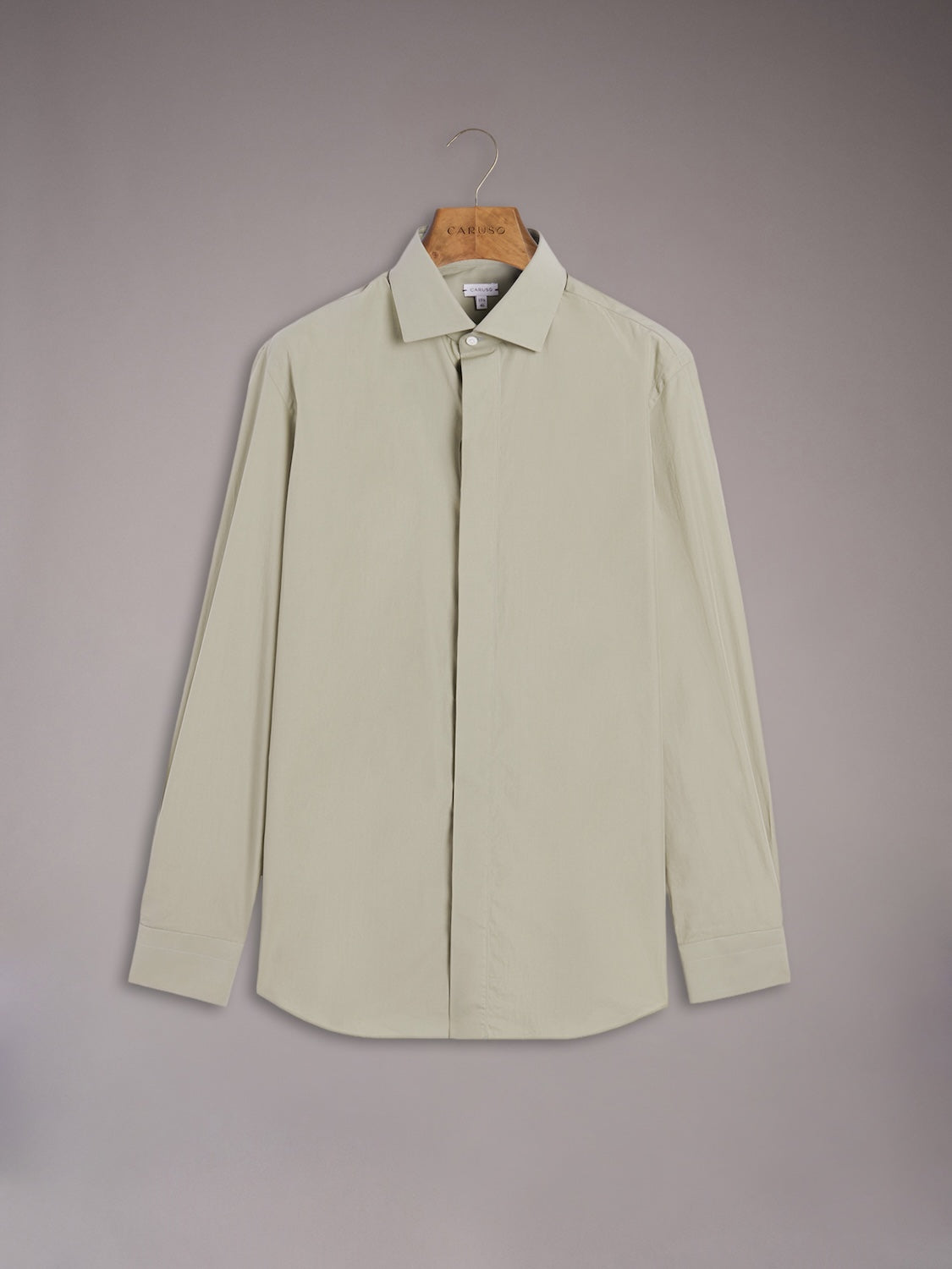 Camicia slim in cotone verde