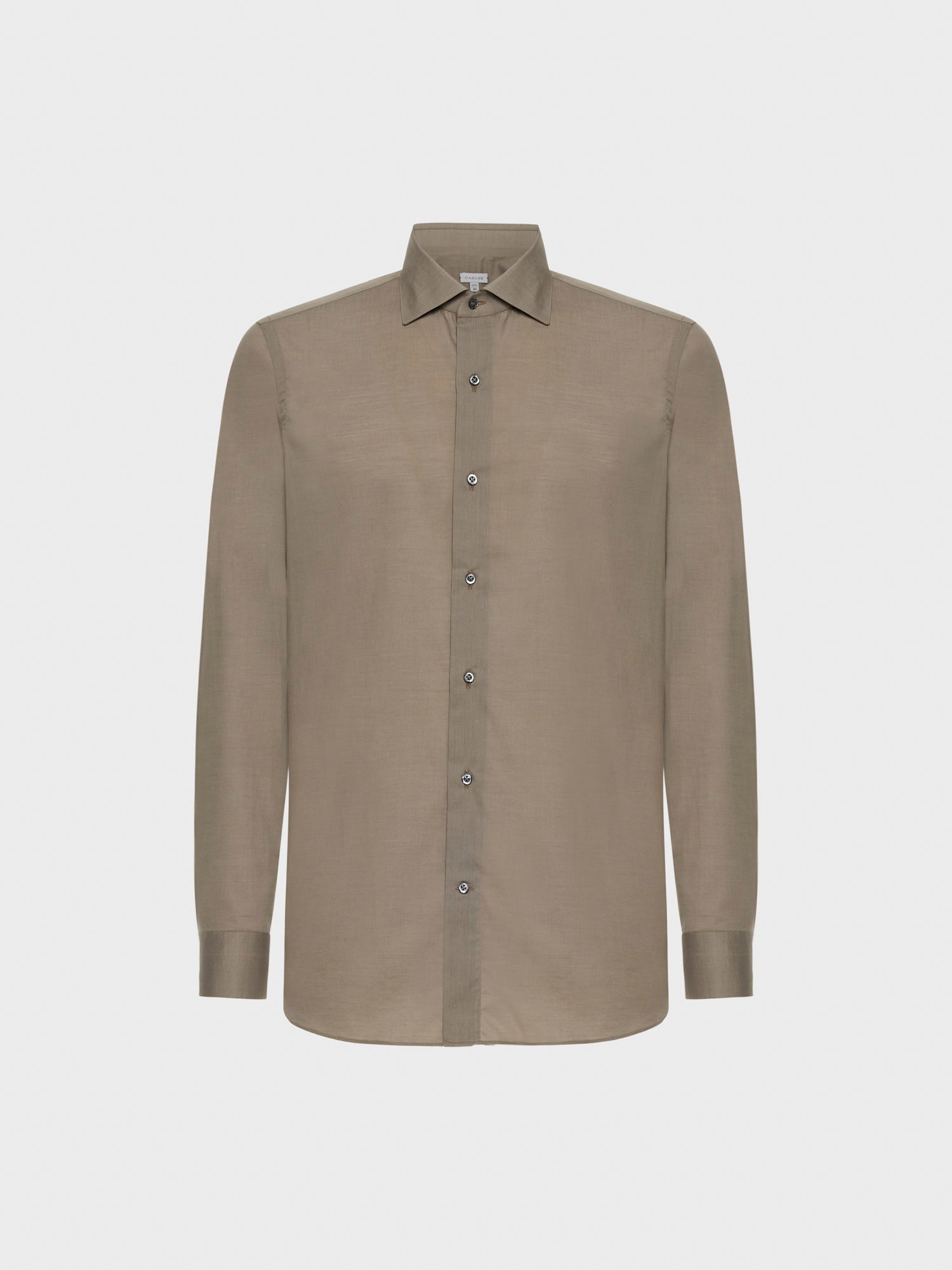 Caruso Menswear Abbigliamento Uomo Camicia coreana in cotone color sabbia still