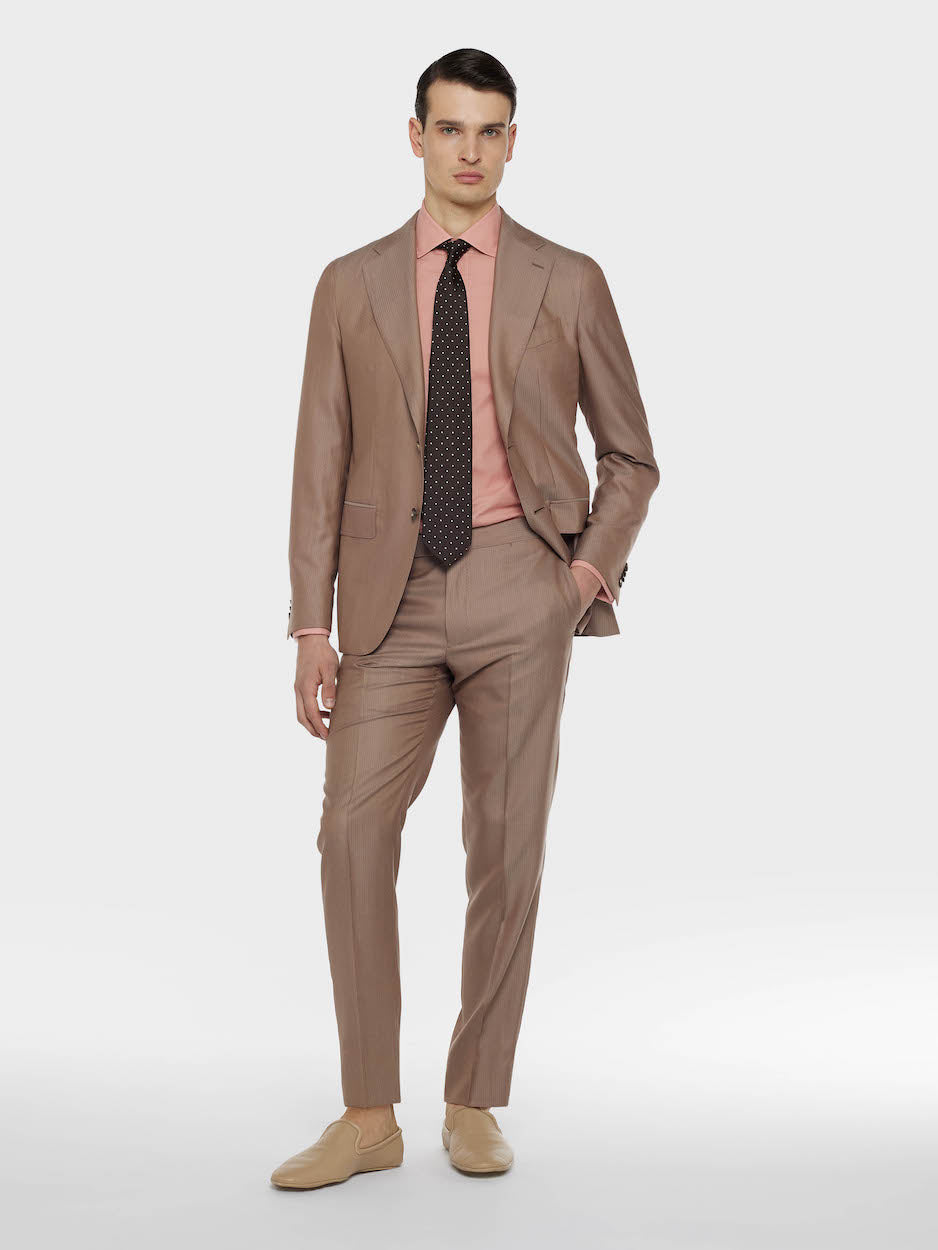 Caruso Menswear Abbigliamento Uomo Camicie Camicia in cotone rosa look 2