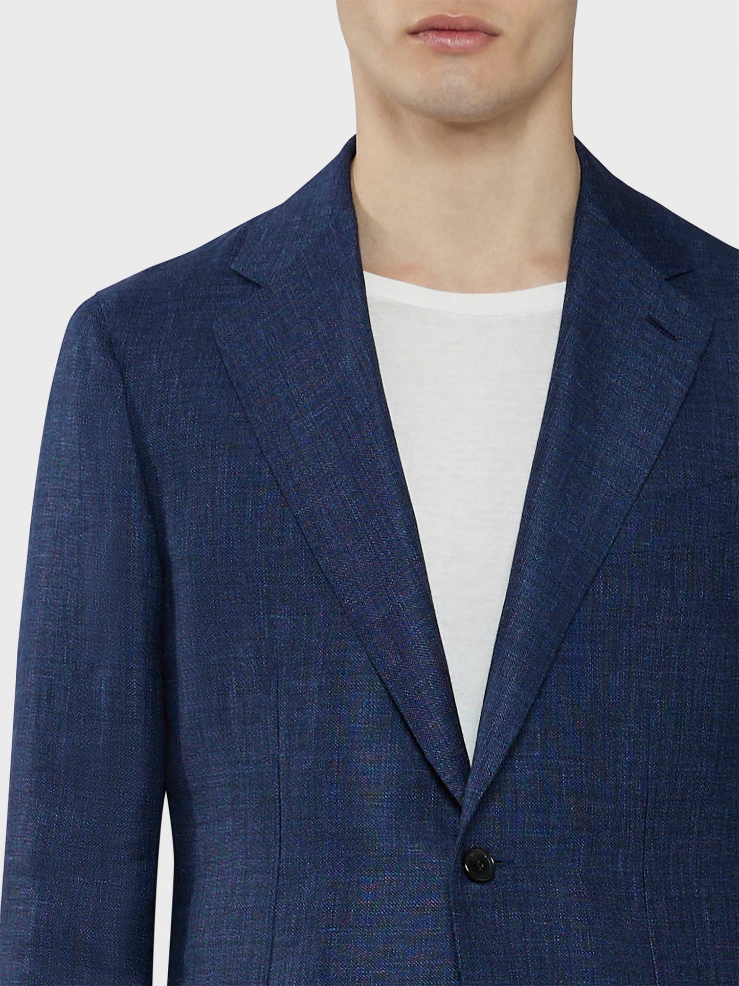 Caruso Menswear Abbigliamento Uomo Giacca Aida semisfoderata primaverile in lino lana bianco drop 8R dettaglio