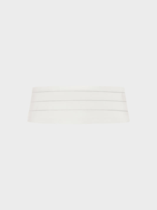 Caruso Menswear Abbigliamento Accessori Uomo Fascia smoking in seta bianco per cerimonie still